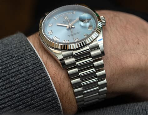 the rolex day-date 40mm in platinum with fluted bezel|rolex day date 40 cost.